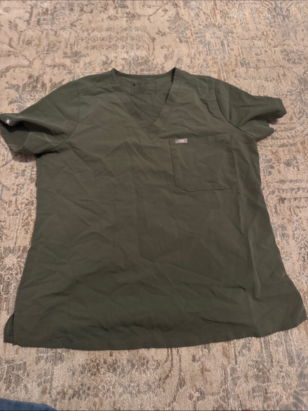 Figs Women's Olive Scrub top